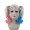 Women Multi Color Straight Shoulder Pigtails Length Trendy Bubblegum Villain Wig Multi Color