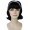 Women Black Color Straight Shoulder Length 50s Flip Wig Black