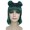 Adult Women Short Double Bun Space Galaxy Wig Ash Green