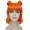 Adult Women Short Double Bun Space Galaxy Wig Orange Ombre