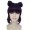 Adult Women Short Double Bun Space Galaxy Wig Dark Purple