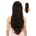 Lesalon 半頭套 中長髪接髪片 高溫絲假髪 微卷 半頭套假髪自然黑 61302
