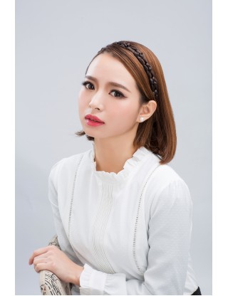 Lesalon 髪飾 麻花辮子髪繩 假髪髪圈 可愛假髪頭箍複古髪飾64404