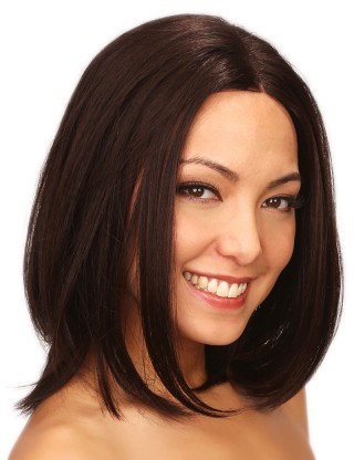 Lesalon 全假髪 氣質假髪女披肩中長直髪內扣蓬松短直髪手織高仿真髪中分直髪 71205