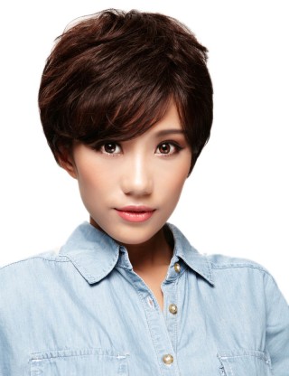 Wigs2you 全假髮女士短髮直髮 帥氣劉海短卷髮 蓬松逼真假髮套仿真髮W-582 