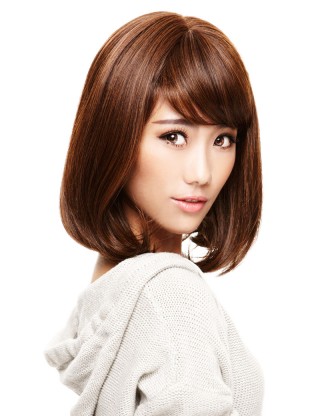 Wigs2you 全假髮中長直髮女 內卷波波梨花頭假髮 高溫絲齊劉海W-598 
